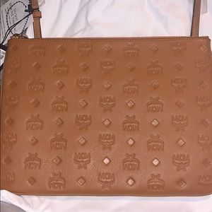 MCM Monogram Leather Crossbody Pouch